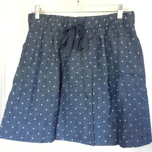LOFT Chambray Dotted Skirt, Size 4